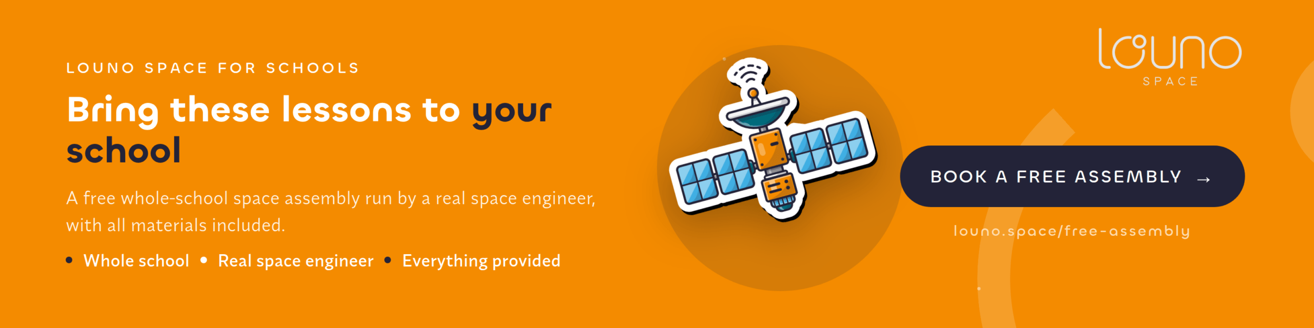 Free whole-school space assembly by Louno Space — book yours