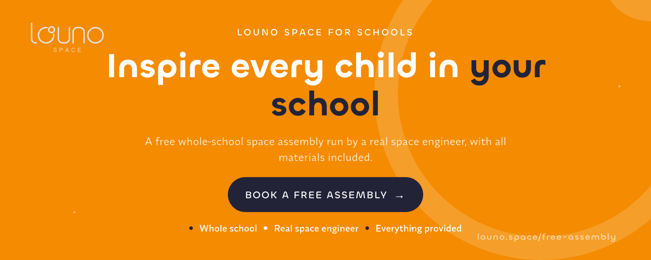 Free whole-school space assembly by Louno Space — book yours
