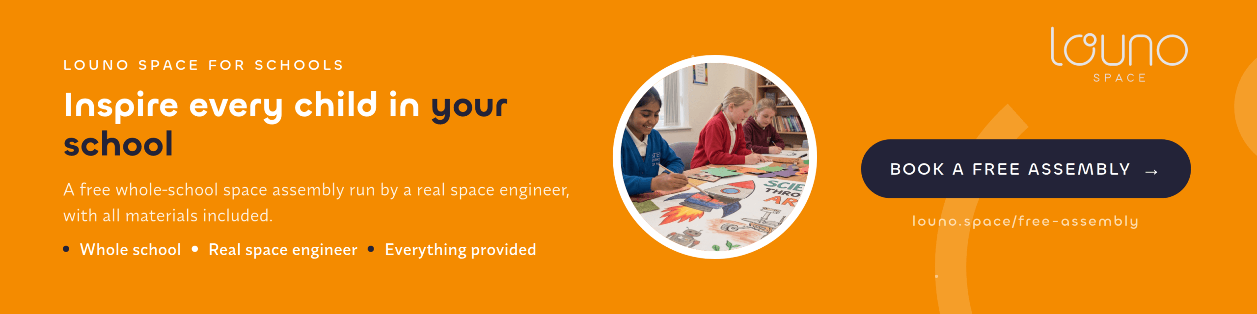 Free whole-school space assembly by Louno Space — book yours