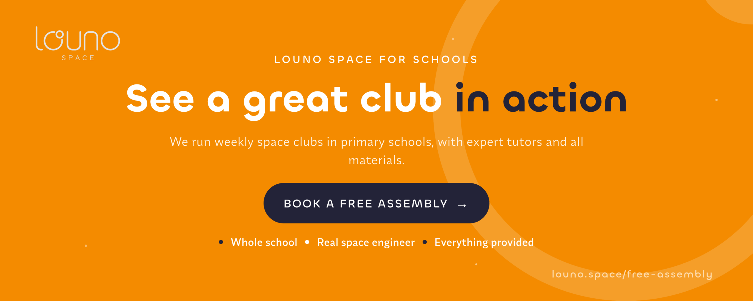 Free whole-school space assembly by Louno Space — book yours