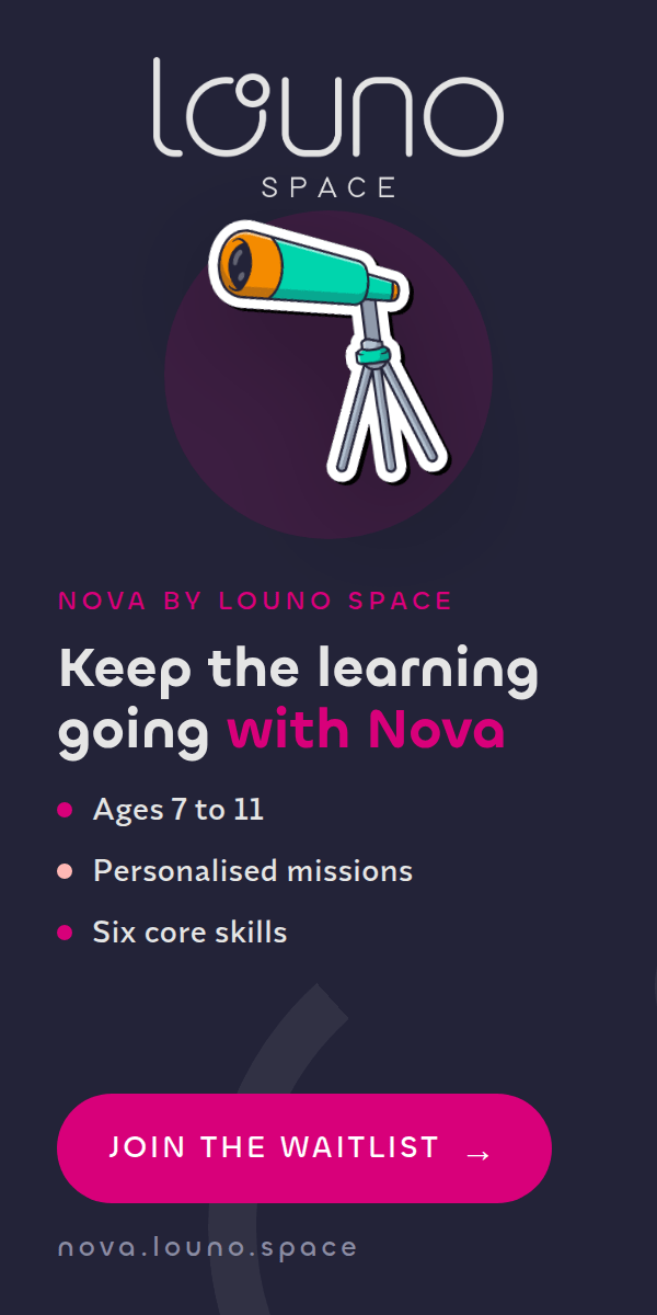 Nova by Louno Space, the AI space tutor for ages 7 to 11 — join the waitlist