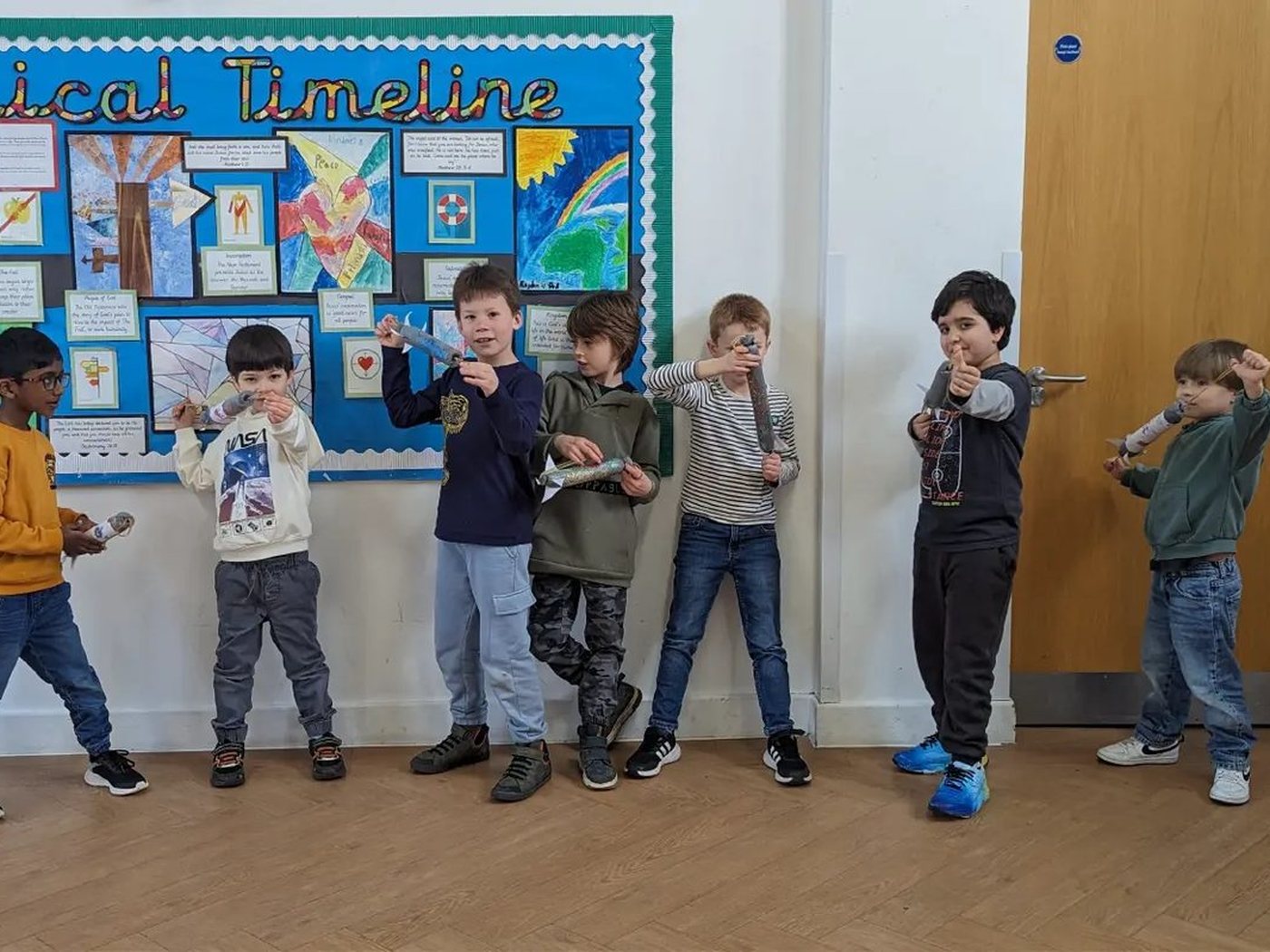 A Space Club crew taking part in a hall activity